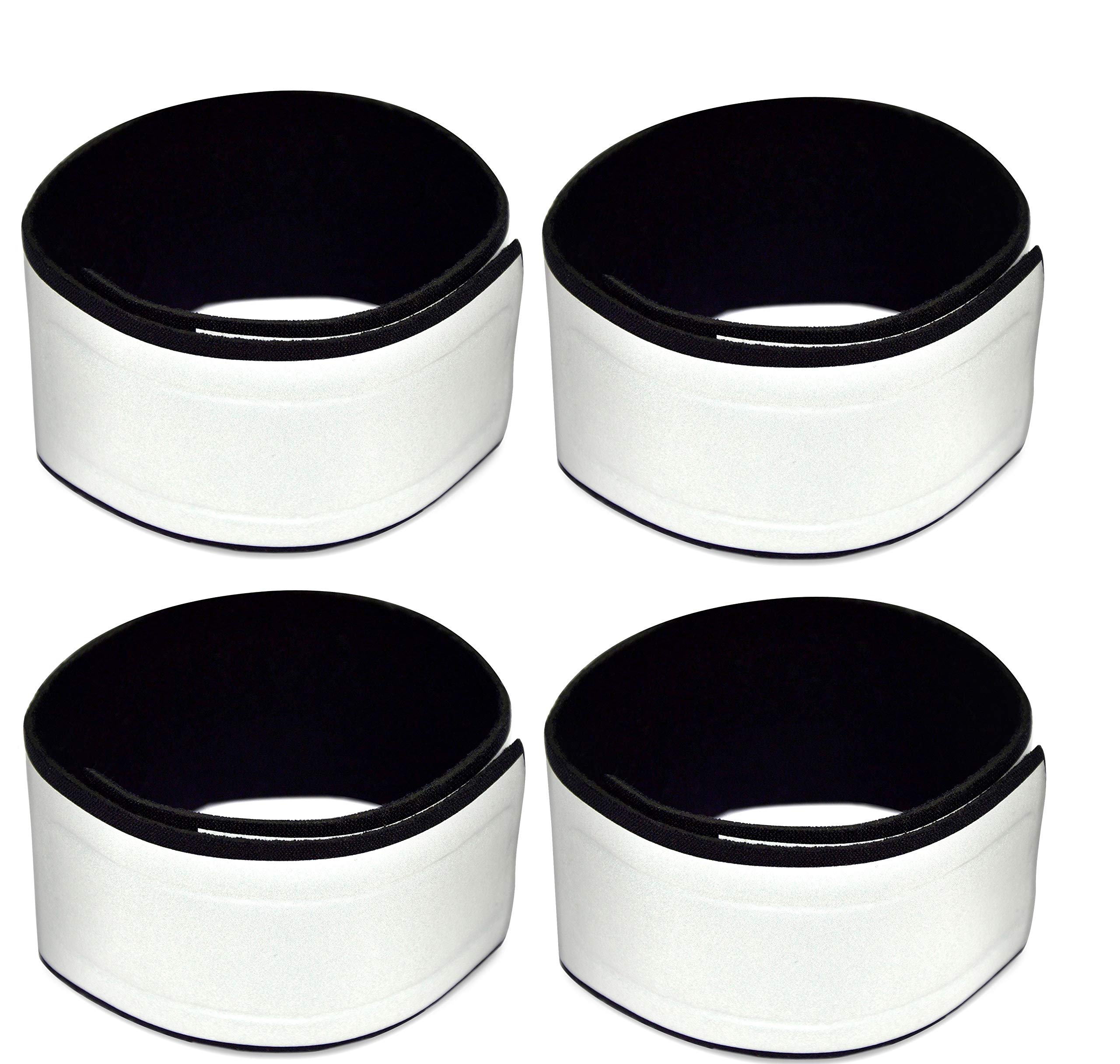 Reflective Ankle Bands with Very Large Reflective Area, 1,000+ ft Visibility, Straps for Biking, Running and Walking at Night - Bright, Lightweight & Comfortable