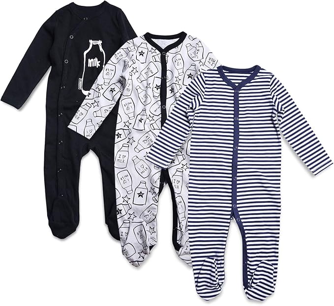 baby boy footed sleepers