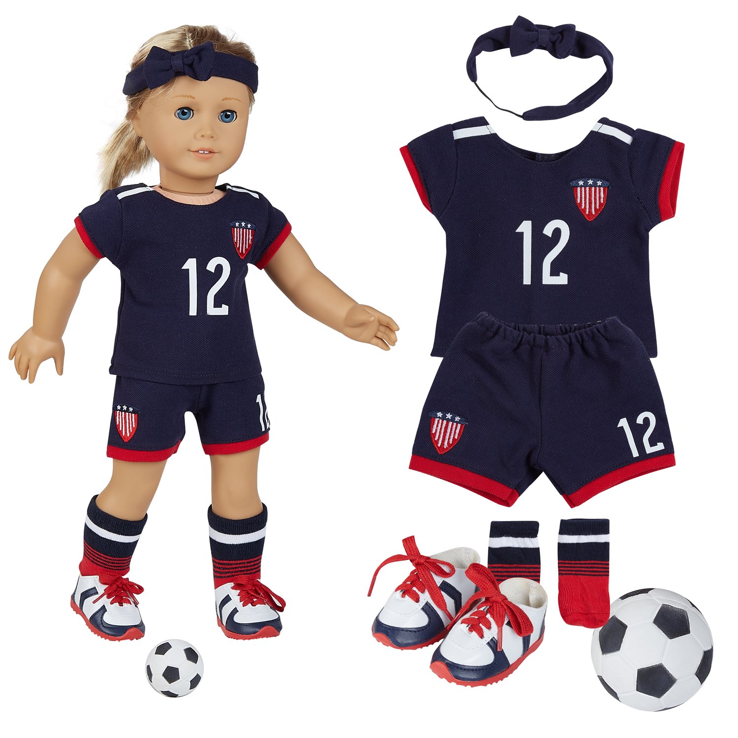american girl doll soccer set