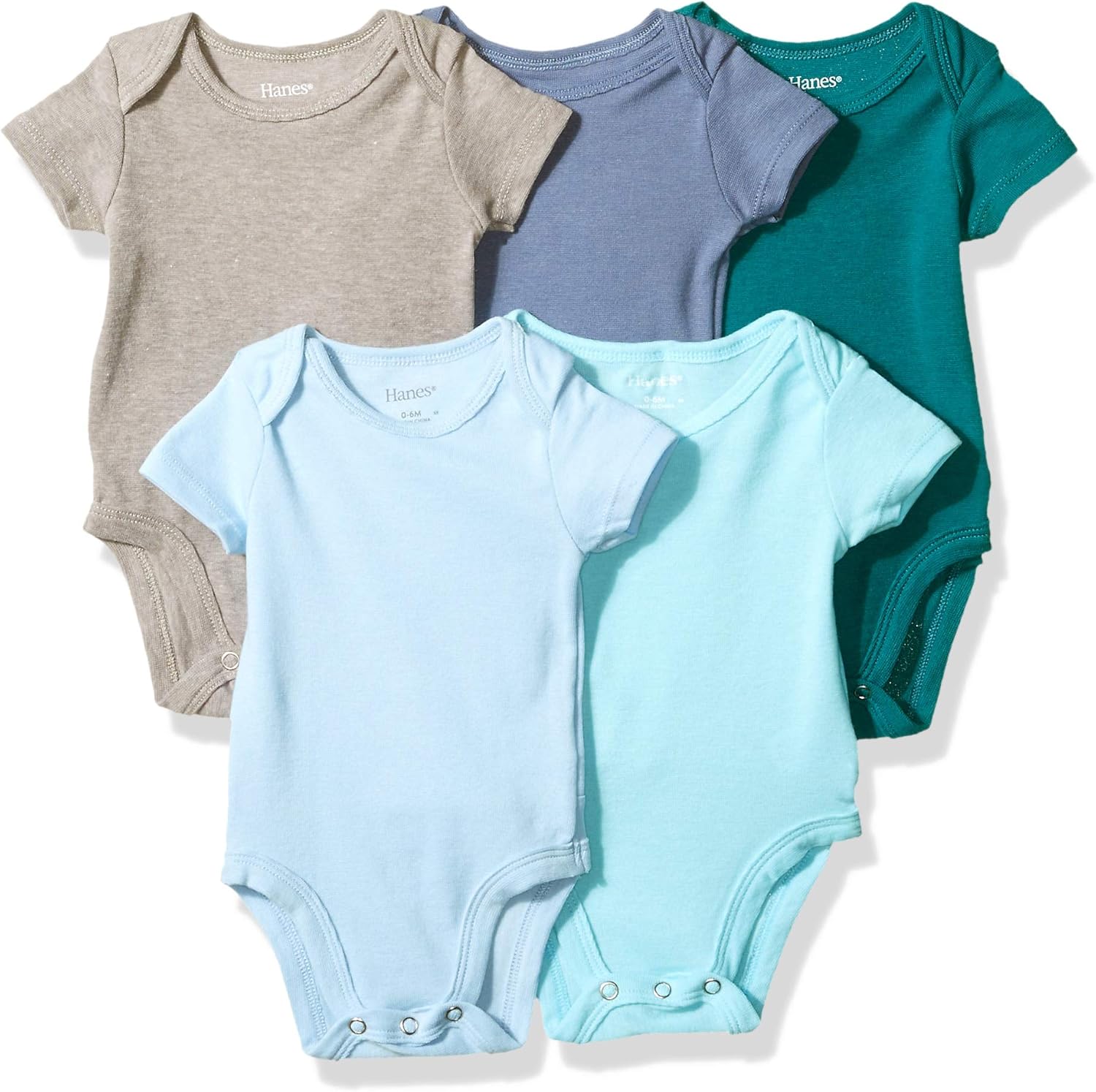 Hanes Ultimate Baby Flexy 5 Pack Short Sleeve Bodysuits