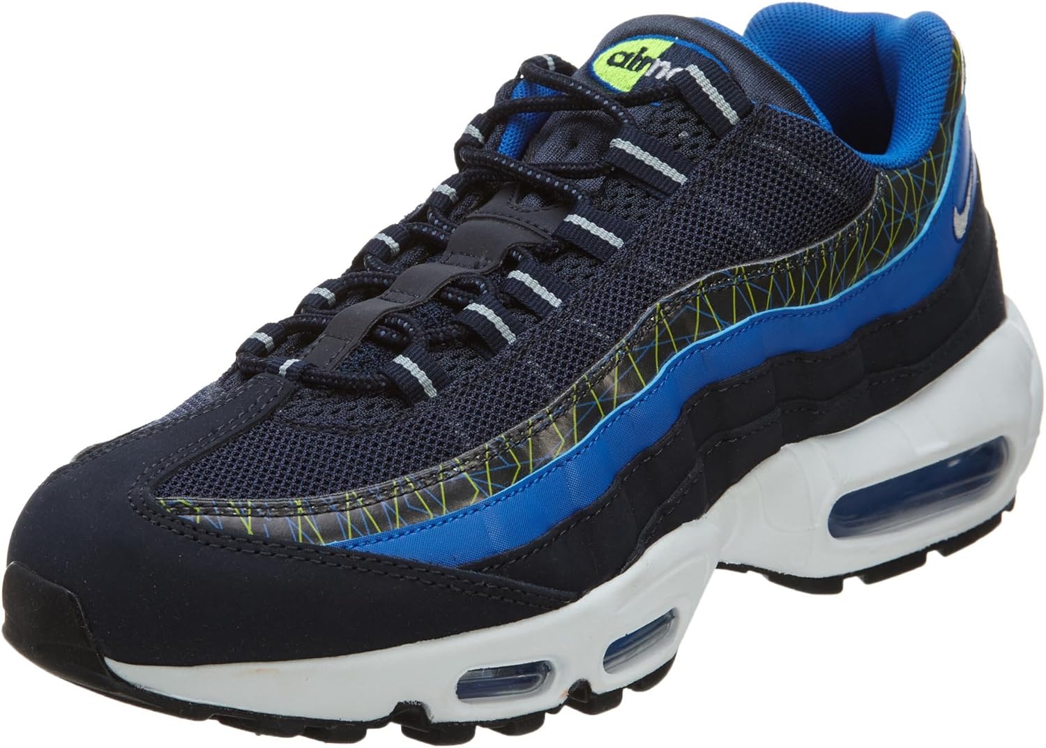 Amazon.com | Nike Air max 95 Premium Men Dark Obsidian/Hyper Cobalt/Flash Lime/Metalic Silver 