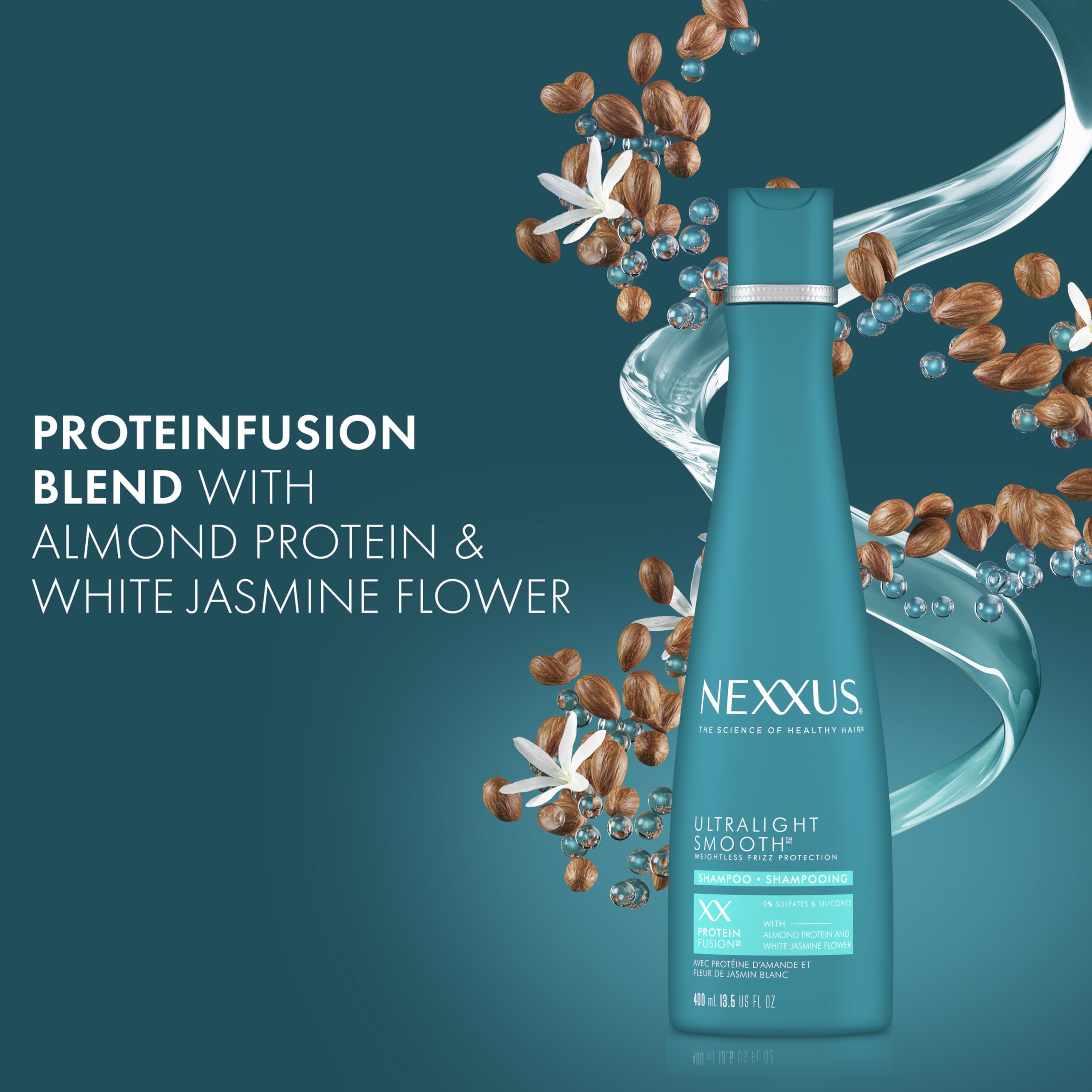 NEXXUS Ultralight Smooth Shampoo for Dry and Frizzy Hair Weightless Smooth Hair Treatment to Block Out Frizz 13.5 fl oz