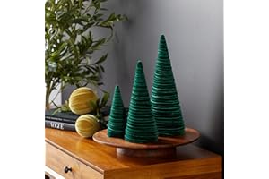 Velvet Cones Set of 3, jewel tone green classic velvet Christmas tree mantel decor, modern minimalist decor, winter centerpie