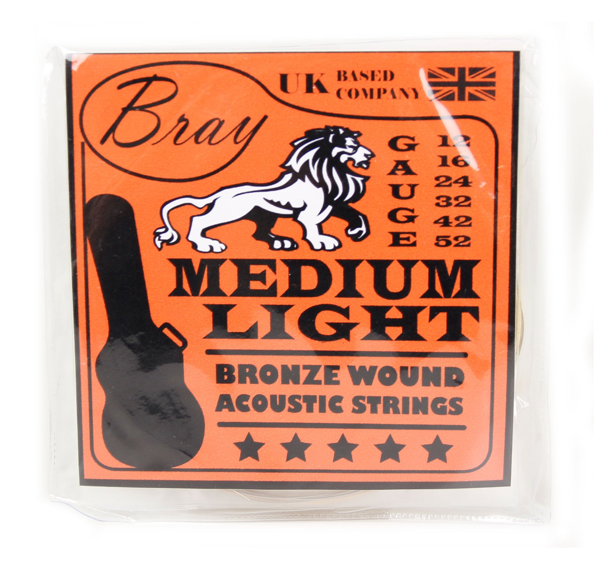 Bray Medium Light Bronze Wound Acoustic Guitar Strings (12-52) Perfect For Yamaha F370, Yamaha F310, RayGar, Hapilife, Lindo 933C & LDG-46 Acoustic Guitars