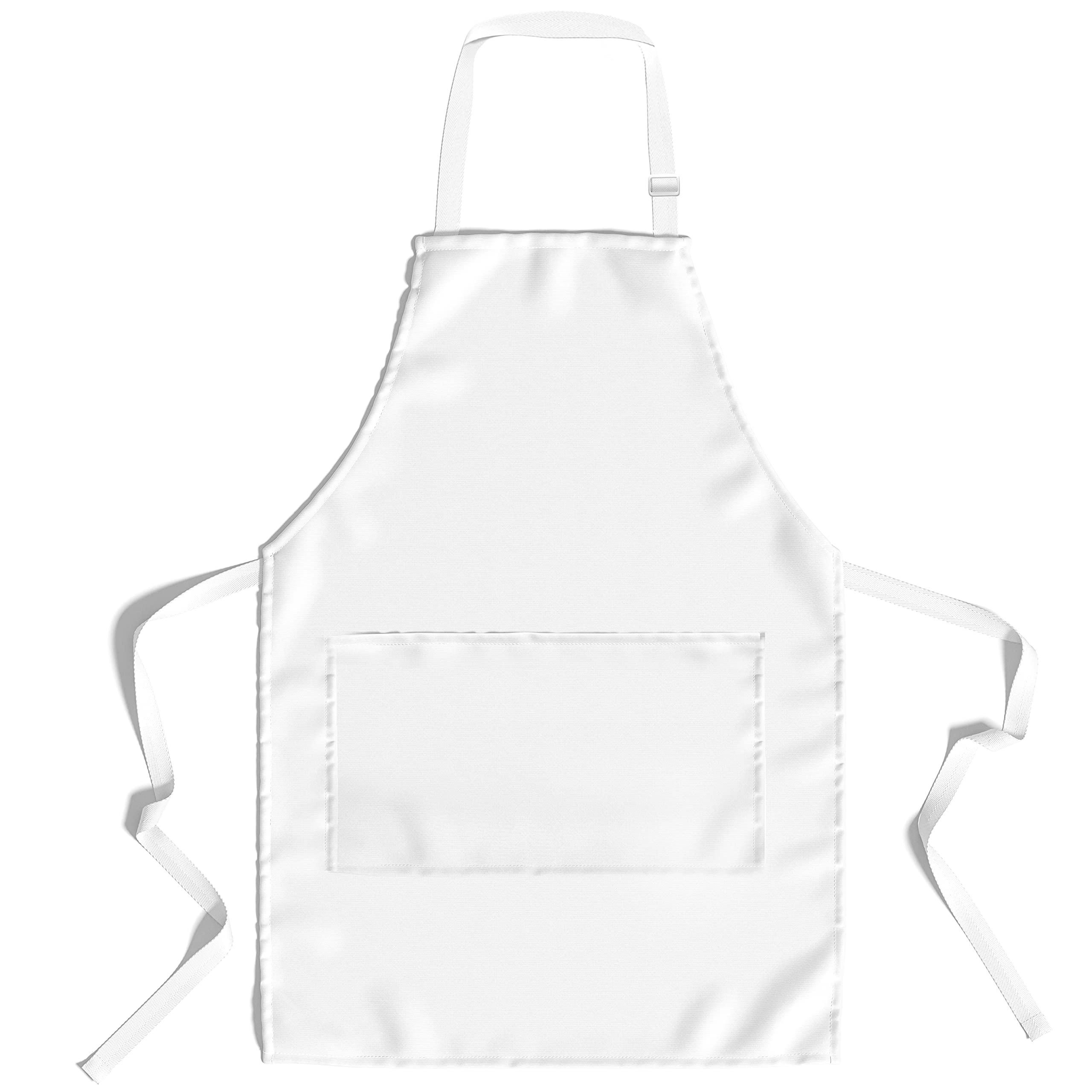 lepni.me Chefs Aprons | Cooking Baking Grilling for Home Restaurant | Premium Kitchen Apron with Double Pocket for Men Women (Adults White Blank)