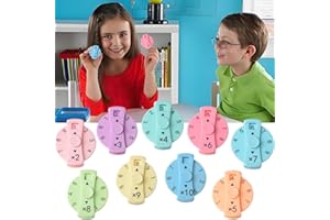 MAGOLEO Math Fidget Spinners, Math Facts Fidget Spinners - Math Fidget Toy Multiplication Game for Kids - Fun Early Math Learning & Education Toy Game (9pcs Multiply Or Divide)