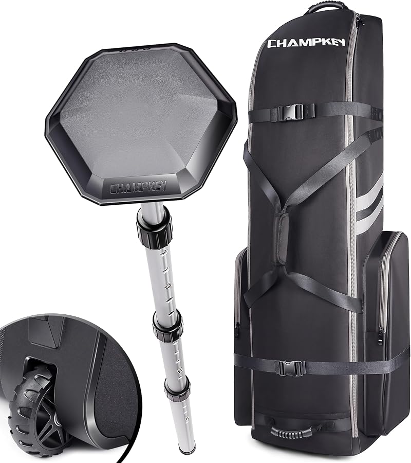 CHAMPKEY Premium Soft Padded Golf Travel Bag with Wheels 1200D Oxford