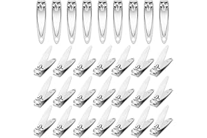 AVERZELLA 30 Pack Fingernail Clipper Toenail Clippers Pack, Stainless Steel Small Nail Clippers in Bulk, Portable Travel Finger & Toe Nail Clippers for Women Man Homeless Care Package Supplies Bulk