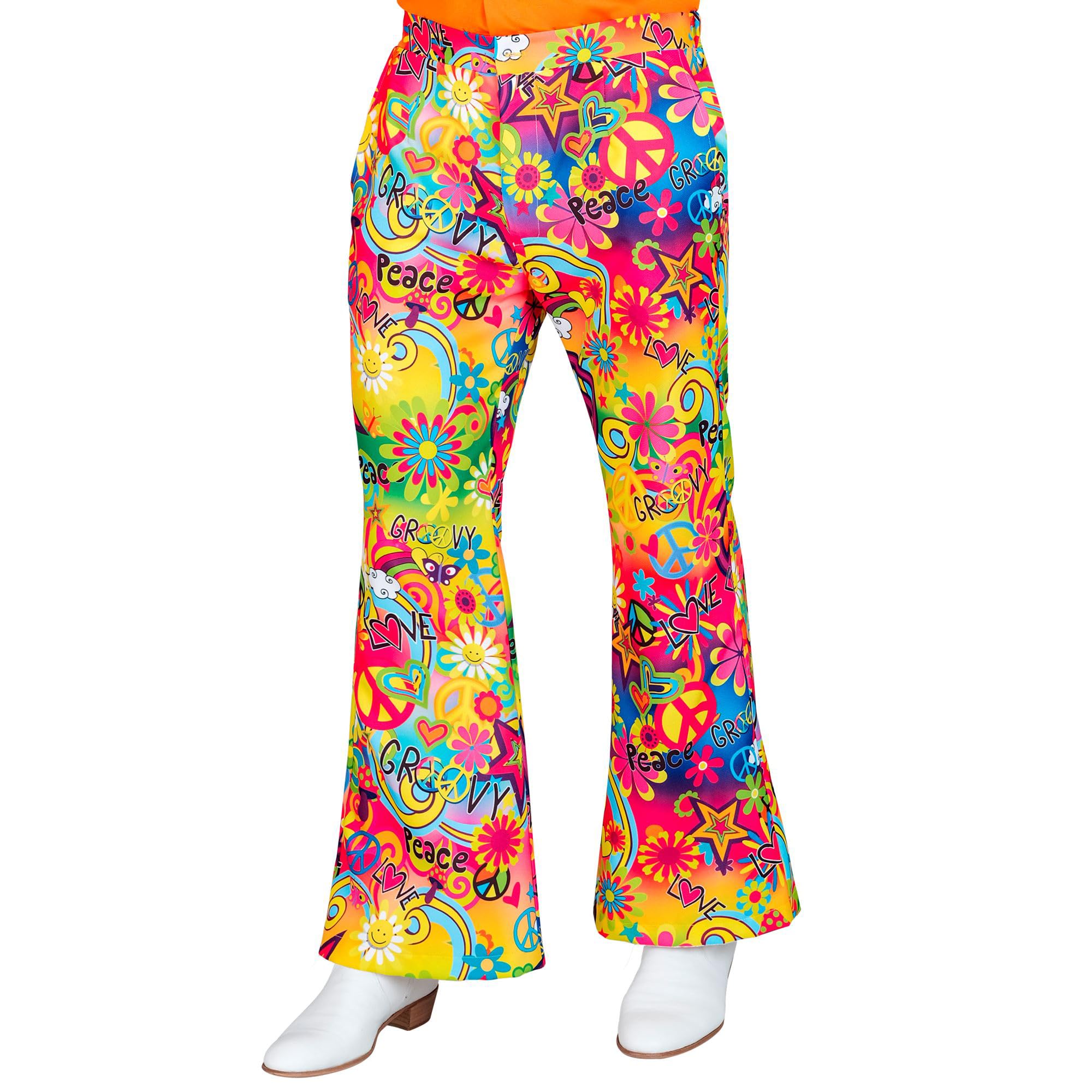 Widmann W MILANO Party Fashion - 60s Men's Hippie Reggae Flower Power Disco Fever Schlagermove Trousers