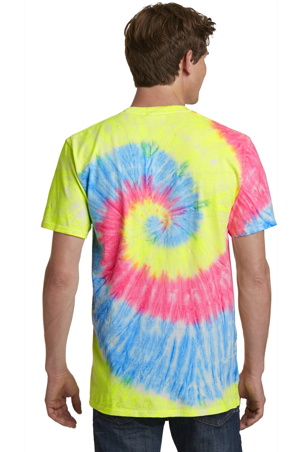 Port & Company Boys' Essential Tie-Dye T-Shirt - Ocean Rain Color, Size Small (5.4 Oz, 100% Cotton) - View #4