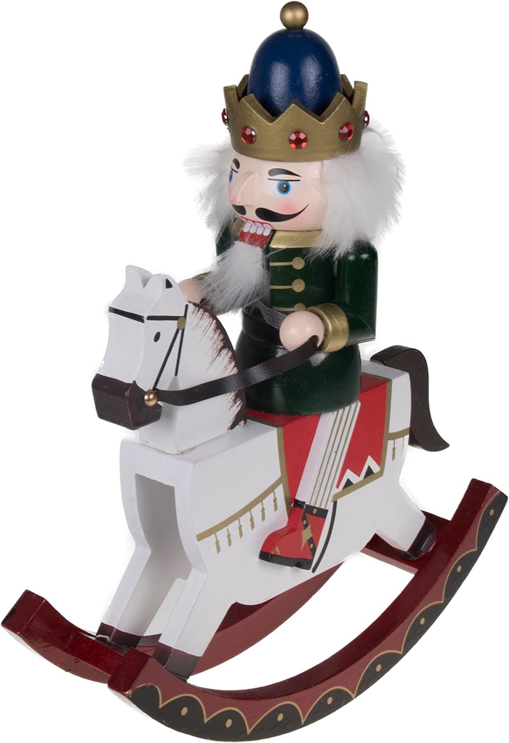 Nutcrackers - Clever Creations Black Rocking Horse 12 Inch Traditional Wooden Nutcracker, Festive Christmas Décor for Shelves and Tables
