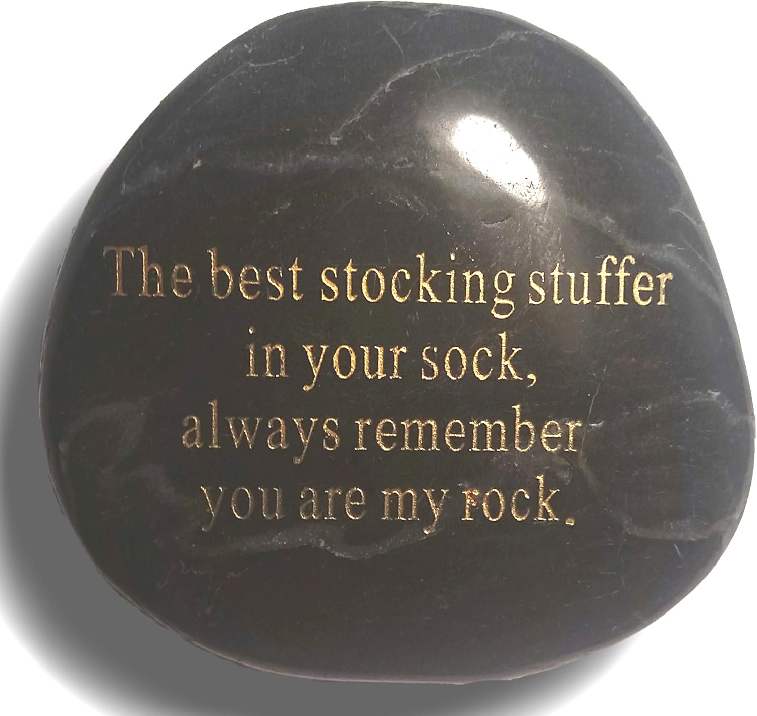 Stockings & Holders - The best stocking stuffer in Your sock, always remember, you are my rock, engraved rock (Black)