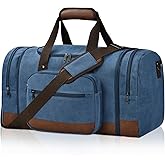 Litvyak Duffle Bag for Travel, 50L Canvas Travel Duffel Bags Overnight Weekend Gym Carry On Luggage Bag for Men & Women(Blue)