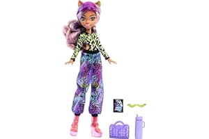 Monster High Scare-adise Island Clawdeen Wolf Doll with Swimsuit, Joggers & Beach Accessories Like Visor, Water Bottle, & Book