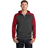 SPORT-TEK Unisex Tech Fleece Colorblock Quarter Zip Hooded Sweatshirt