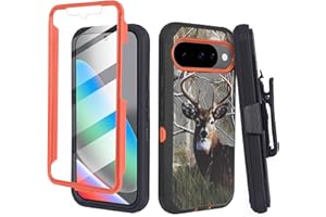 Thousandgear Compatible for Google Pixel 10, Built in Screen Protector, Belt Clip Holster Heavy Duty Defender Case Dustproof 