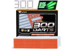 Ray Squad Glow In The Dark, Ultimate Nerf Foam Toy Darts, Premium Refill Bullets For N-Strike Guns, Universal Mega Pack, Firm and Safe Nerf Accessories Amazing Precision Control, 300 Piece
