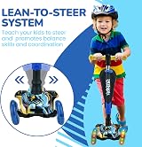 Hurtle 13 Wheel Kids Scooter Stand & Cruise Folding Height Adjustable view 4