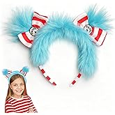 IGMaryBox Blue Fuzzy Headband Blue Plush Hairband Fluffy Cartoon Cosplay Headbands for Anime Costume Theme Party Cosplay Masquerade