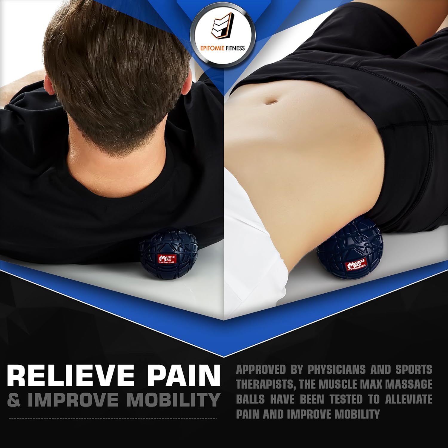 Muscle Max Massage Ball - Therapy Ball for Trigger Point Massage - Deep Tissue Massager for Myofascial Release - Mobility Ball for Exercise & Recovery: Health & Personal Care