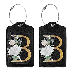 2 PCS Flower Lette B Luggage Tag for Suitcases