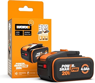 WORX WA3644 PowerShare Pro 20V 4.0Ah Battery with BMS & Intelligent Power