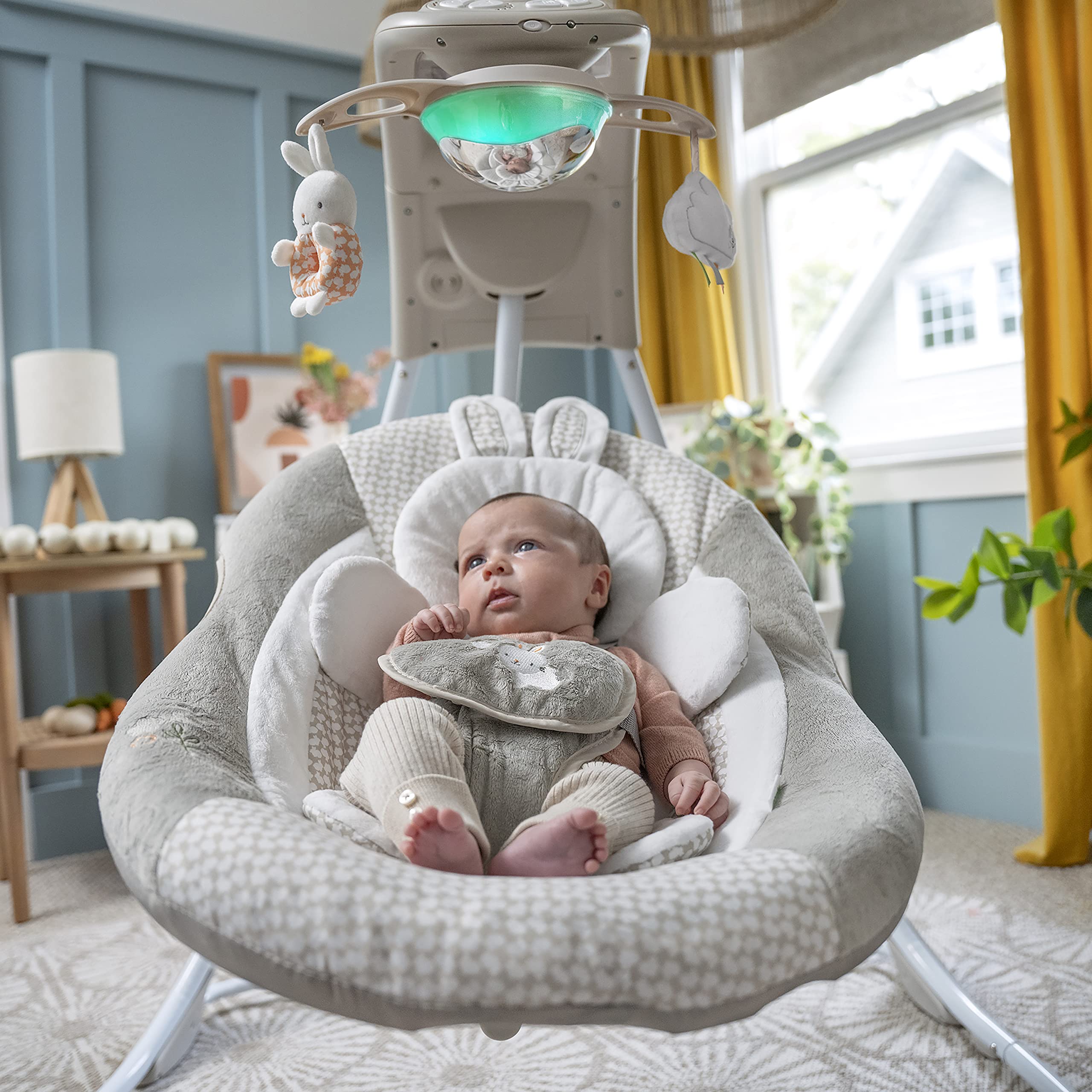 Ingenuity InLighten 6Speed Foldable Baby Swing with Light
