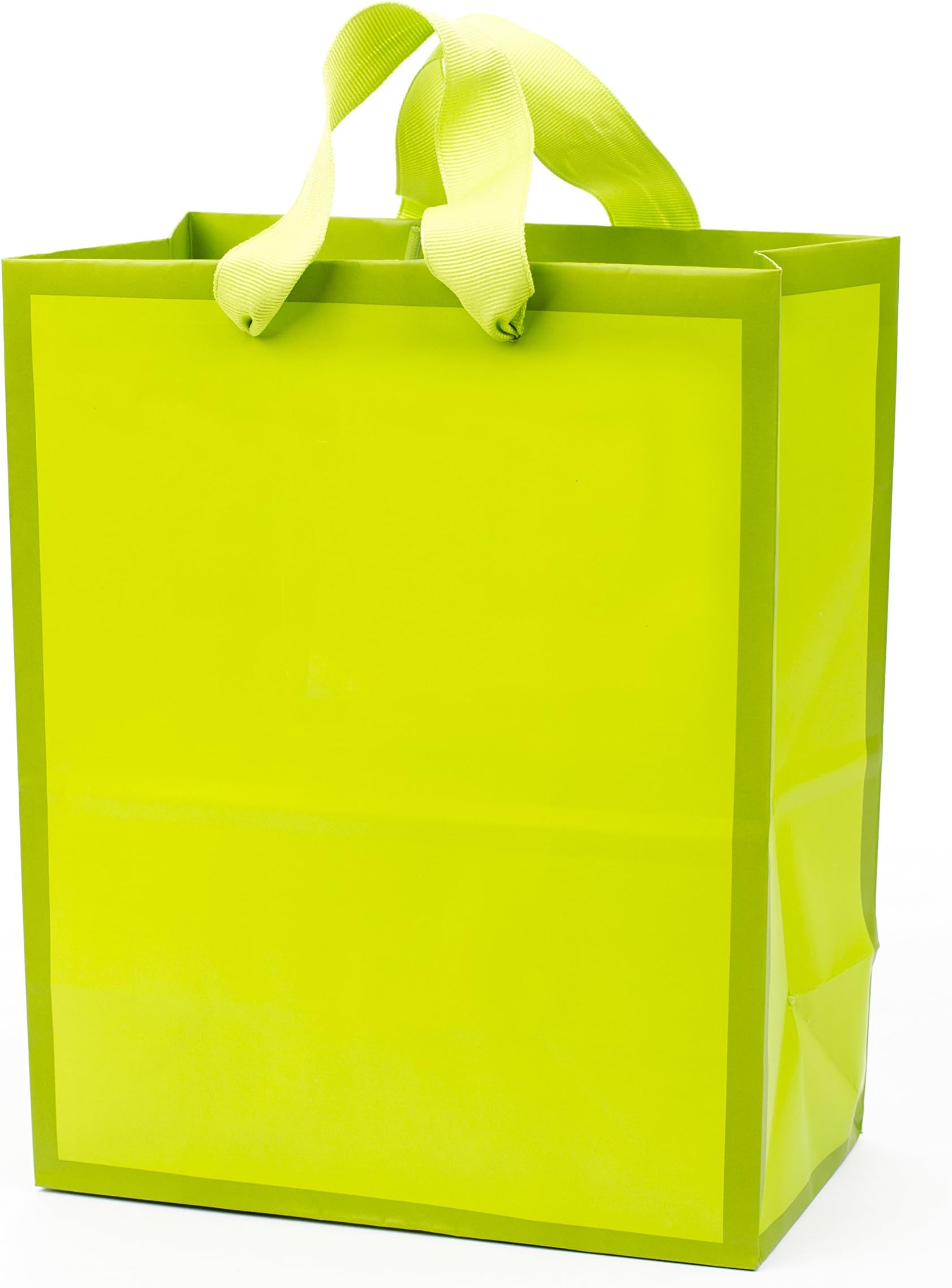 Hallmark 9" Medium Gift Bag (Neon Green) for Birthdays, St. Patrick's Day, Fathers Day, Easter, Christmas or Any Occasion