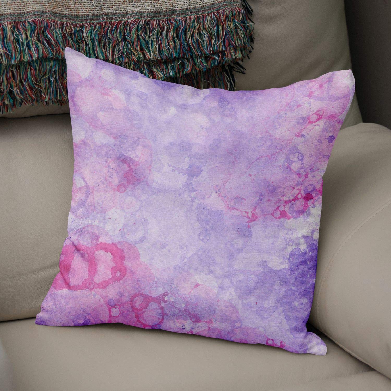 Bonamaison Decorative Cushion Cover Watercolor Theme, Throw Pillow Covers, Home Decorative Pillowcases for Livingroom, Sofa, Bedroom, Size:43X43 Cm - Designed and Manufactured in Turkey