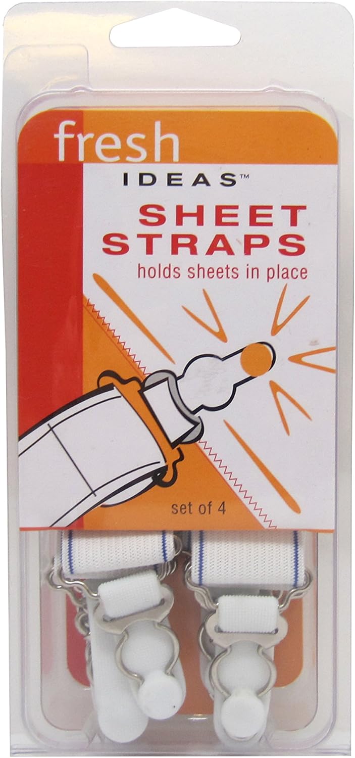 Fresh Ideas Bed Sheet Straps – Easy to Use Sheet Holders Adjustable to Fit All Size Beds, 4 Pack: Home & Kitchen
