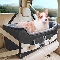 Dog Booster Car Seat For Small/Medium Dogs Up To 55 Lbs - Dark Gray, Oxford Fabric