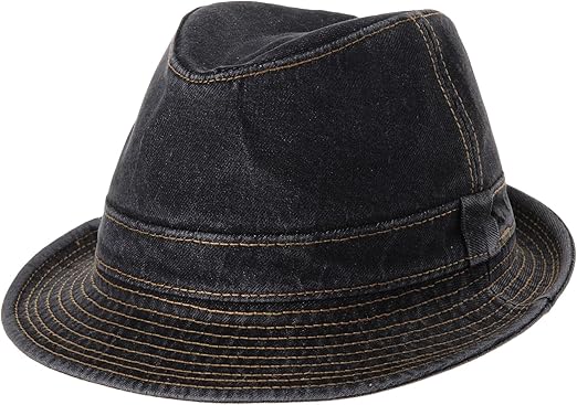 denim trilby hat