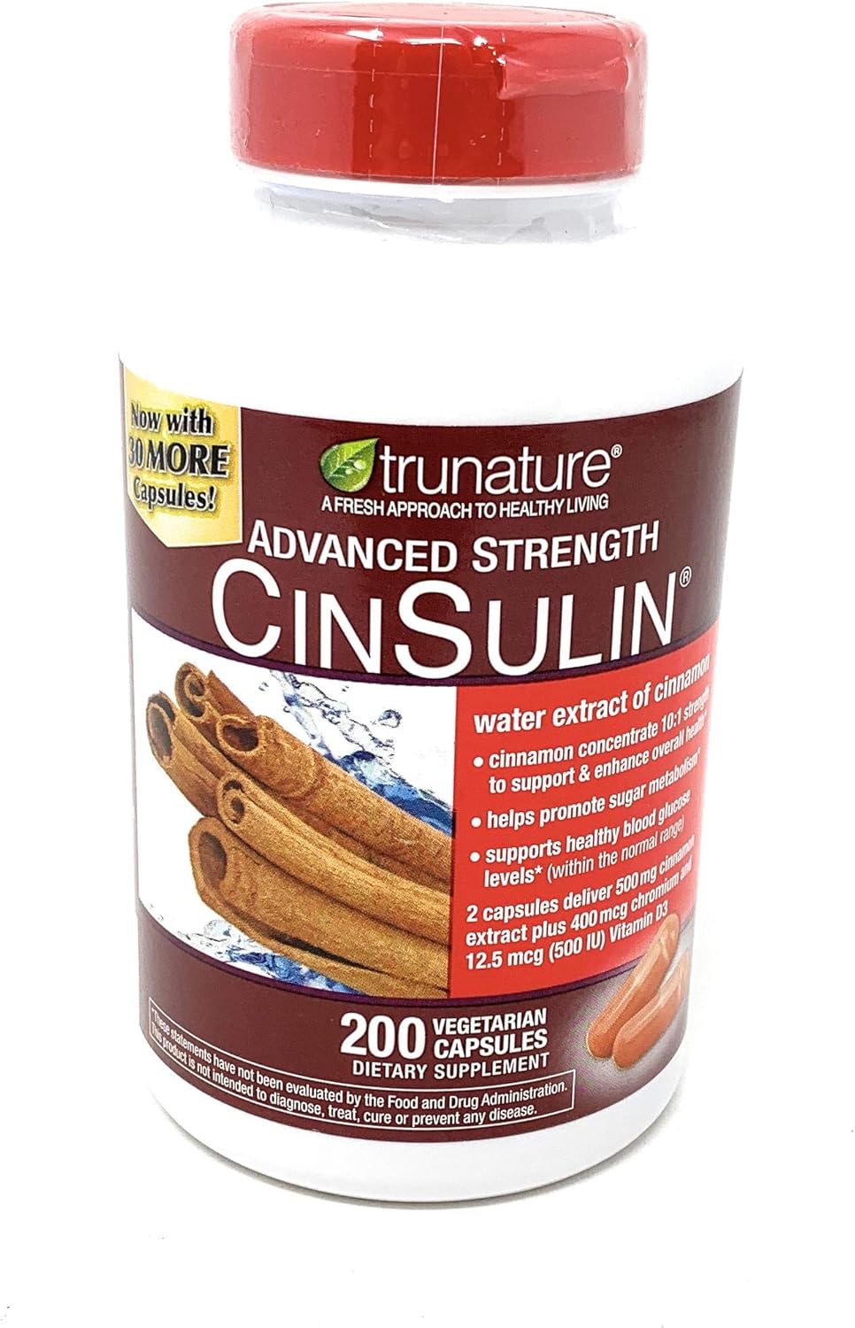 Trunature Advanced Strength Cinsulin 200 Capsules: Health & Personal Care