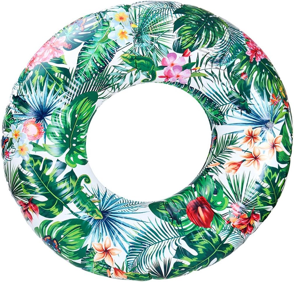 New Giant Luxury Tropical Rainforest Pool Float Tube Beach Ring Inflatable Raft 4ft