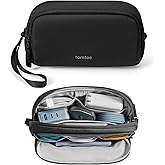 tomtoc Electronic Organizer Travel Case, Water Resistant Dual Compartment Tech Pouch Cable Organization Storage Bag for Charger, Cord, Phone, Hard Drive, Power Bank, Accessories Travel Essentials