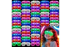 KARBERDARK 150 Pack 6 Neon Color Halloween Party Favors, Glow in The Dark Glasses for Kid Adult, LED Light Up Glasses Bulk Toy, Rave Accessories, Goodie Bag Stuffers, Wedding Gift, Birthday Party Supplies /Decor
