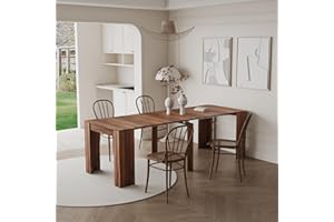 HomVent Expandable Dining Table for 6-12 Person, White Extendable Dining Room Table Wooden Kitchen Table Large Expandable Console Table Extendable from 20" to 118" Dining Table for Small Space