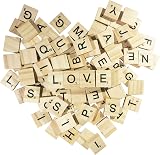 LoengMax 500 Wood Letter Tiles Scrabble Craft DIY Gift Decoration Alphabet view 2