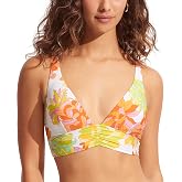 Seafolly Women's Banded Longline Triangle Bikini Top Swimsuit