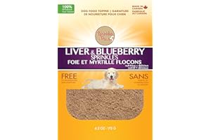 SPRINKLES & PAWS Liver & Blueberry Sprinkles with Apple Dog Food Topper | Made in Canada with Organic Fruit (Powder) | Makes 