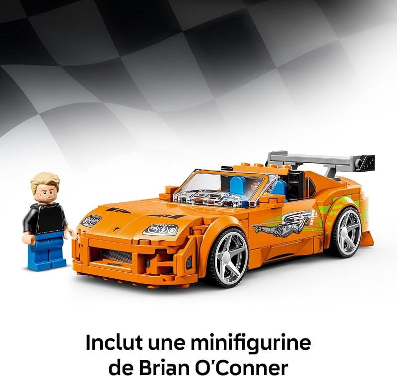 Speed Champions La Toyota Supra MK4 de Fast and Furious - Jouet Voiture - Maquette avec Minifigurine de Brian O'Conner - Cadeau STEM pour Garçon dès 10 Ans ou Ado Fan du Film 77260 — photo 5 sur 8