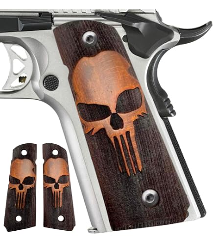 Amazon.com : Zib Grips 1911 Full-Size Wood Grips, Classic Skull