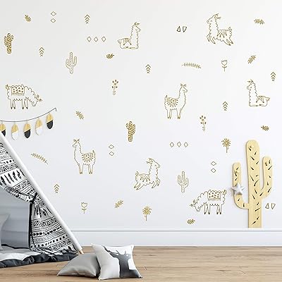 Gold Alpaca and Cactus Wall Vinyl Decal Nursery Zambia Ubuy