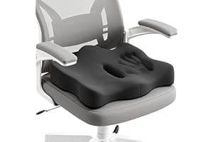 Ruizman Seat Cushions for Office Chairs - Memory Foam Car Seat Cushion with Portable Travel Storage Bag, Coccyx Cushion for Tailbone Pain, 17.7 x 16 Inches (Black)