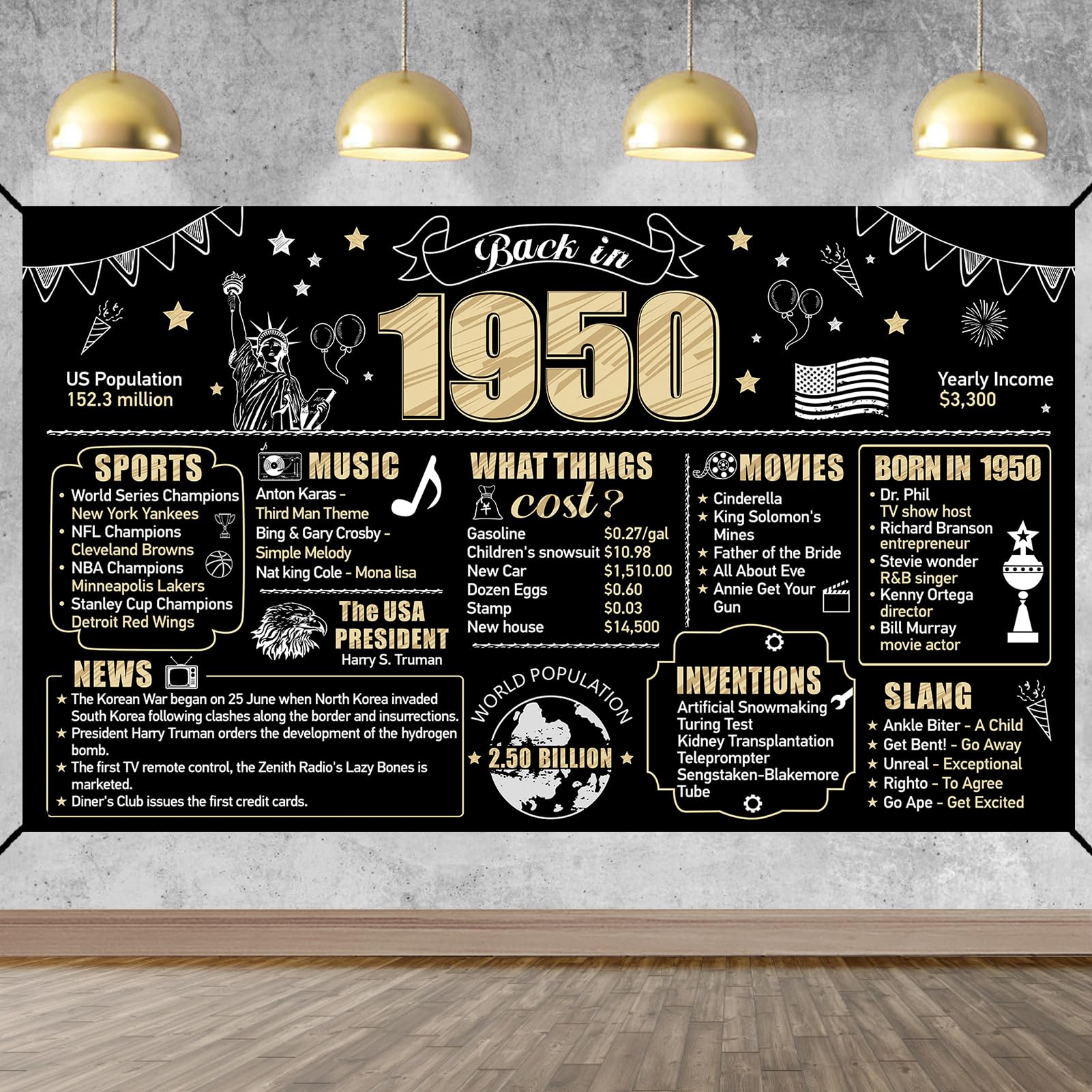 Eiurteao Large 75th Birthday Banner Backdrop