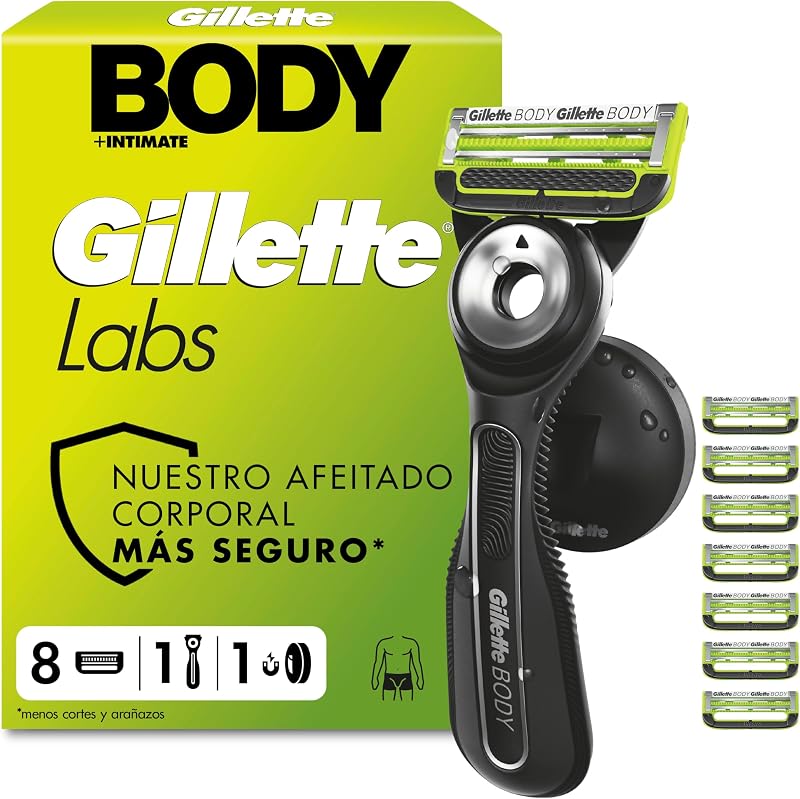 Labs Body + Intimate Men's Body Razor, 8 recargas