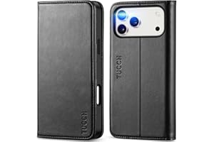 TUCCH Case Wallet for iPhone 17 Pro Max (6.9") 2025, RFID Blocking 3 Card Holders | Kickstand | PU Leather | Protective Flip Folio Cover | TPU Shockproof Interior Shell | Black