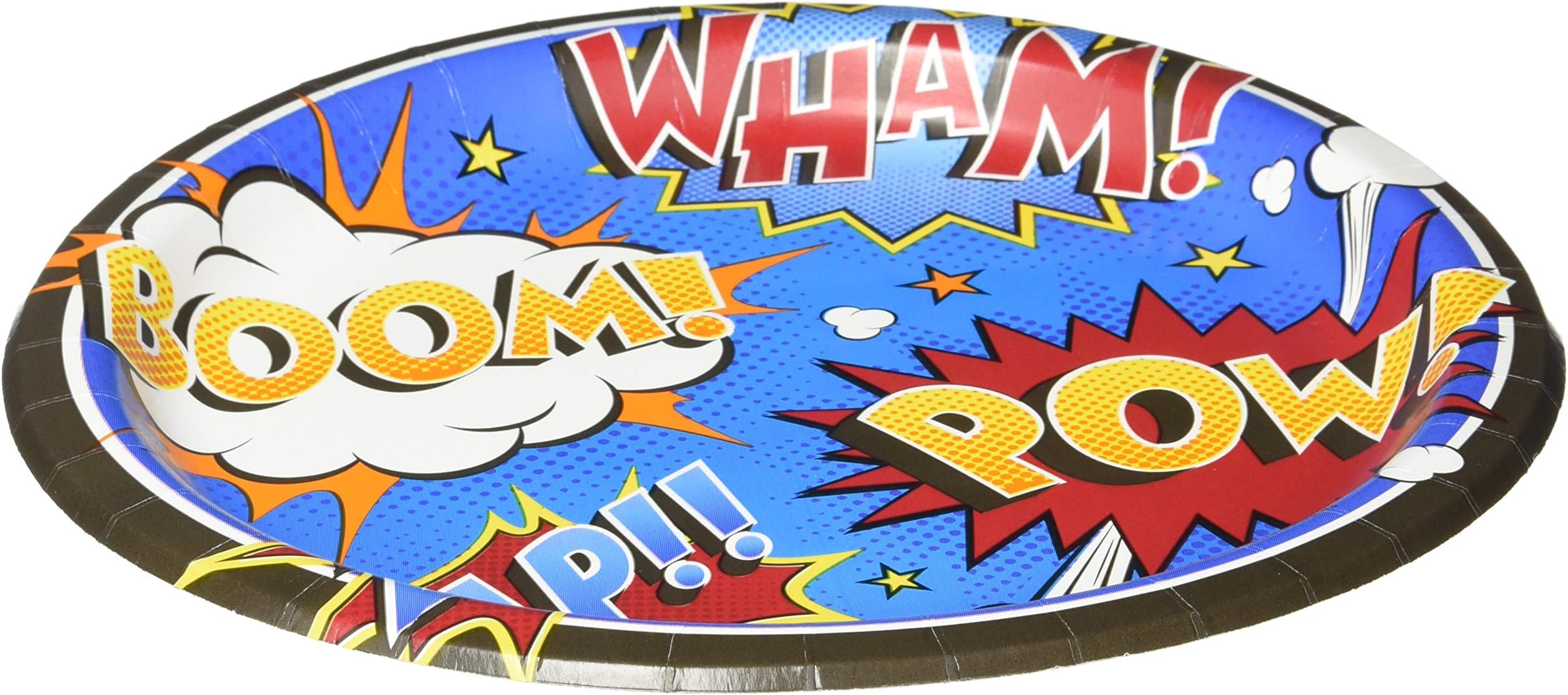 Creative PartyPC324838 Comic Slogan Round Dinner Paper Plates, 9"-8 Pcs