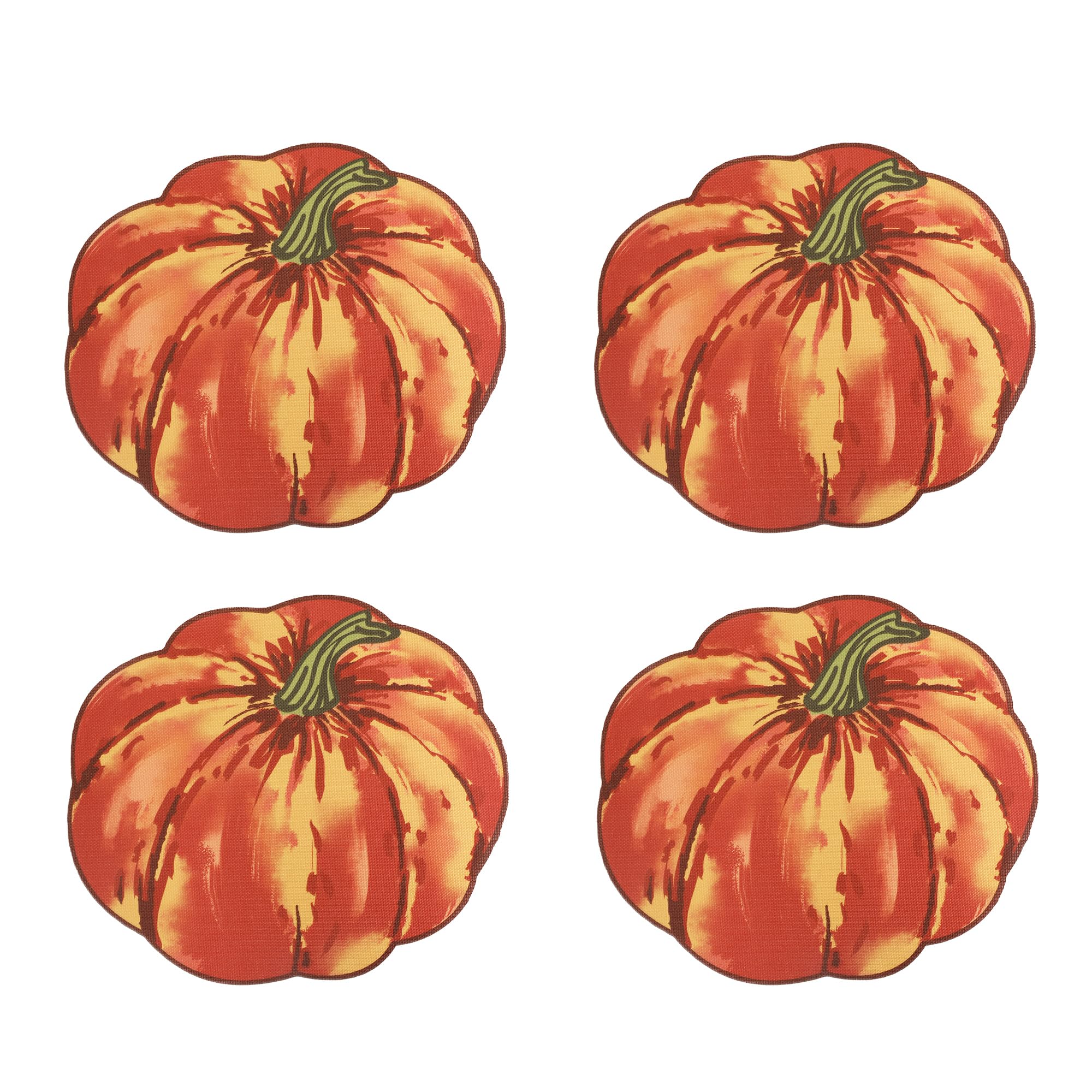 Photo 1 of OWENIE Fall Placemats Set of 4, Autumn Printed Pumpkin Textured Fabric Place Mats for Kitchen Dining Table,Thanksgiving Harvest Halloween Holiday Decor Placemat, Water-Proof, Washable, Each 13" x 15"
