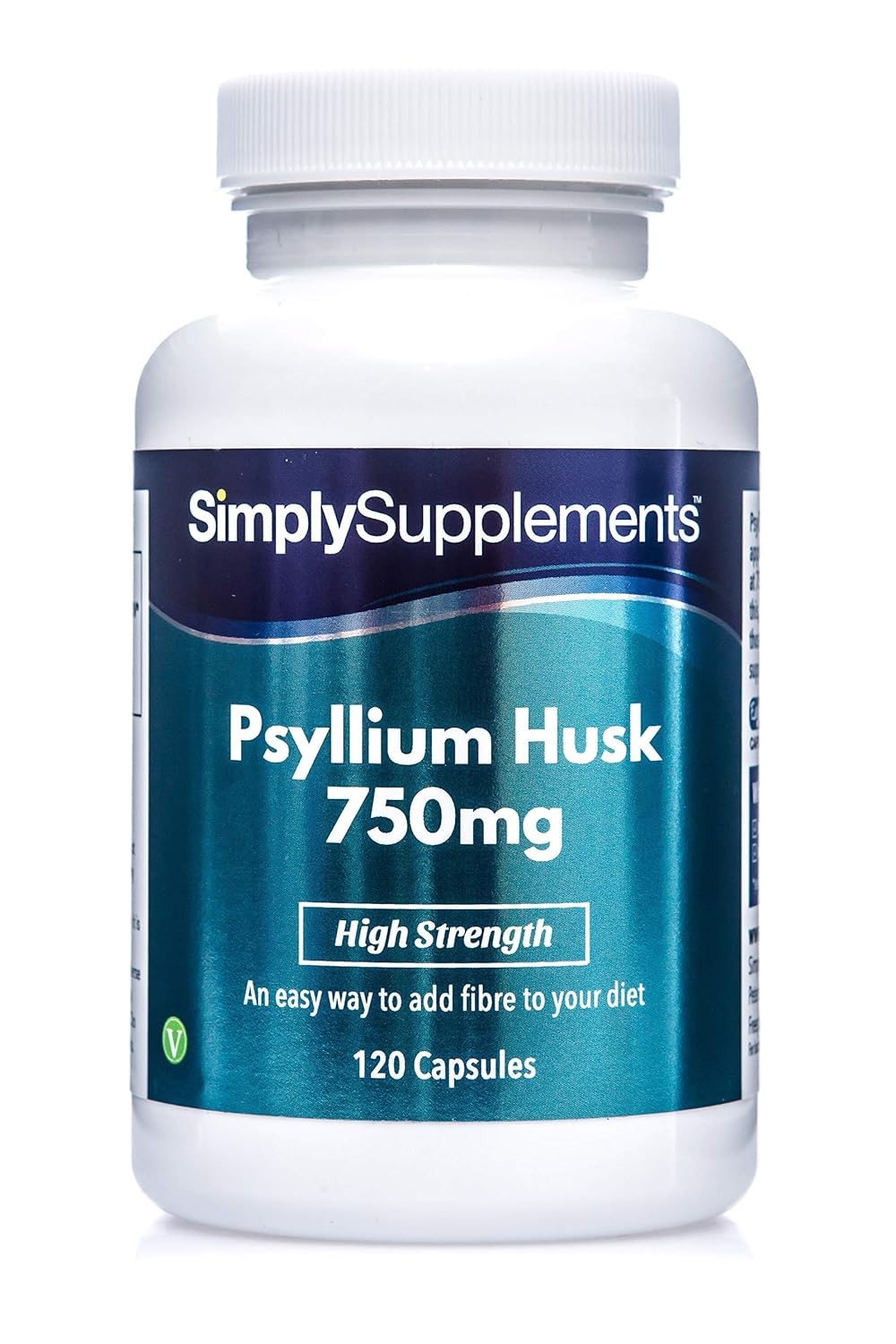Psyllium Husk Capsules 750mg 120 Capsules = Up to 2 Month Supply